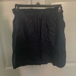 Navy Paperbag Tie Skirt